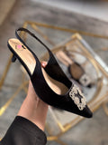 Tacón Aura-10 negro satin