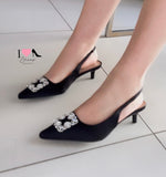 Tacón Aura-10 negro satin