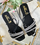 Sandalia 106 negro/brillo