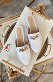 Mule 103 blanco charol