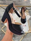 Tacón 409 negro shantung